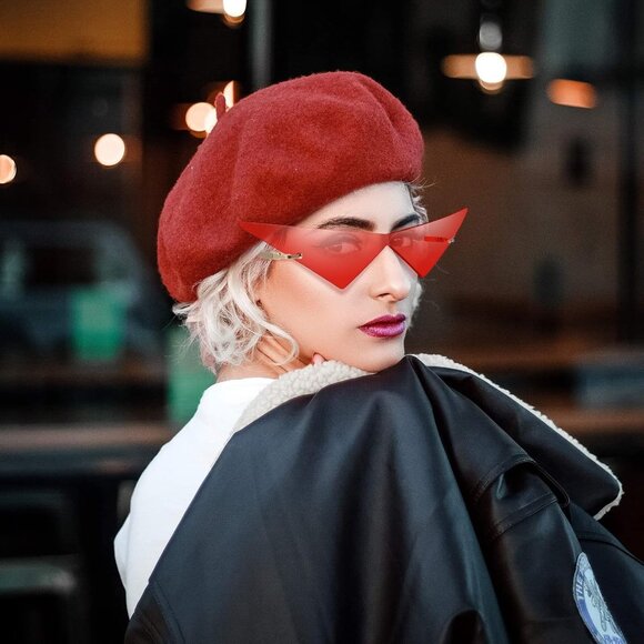 4 Pairs Triangle Sunglasses Rimless Space Eye Fashion Eyewear for Women Men - Picture 4 of 7